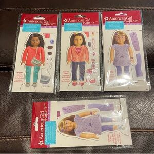 American Girl Craft Paper Dolls Set - Red, Pink, Purple